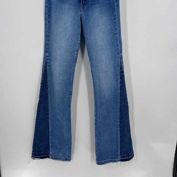 gap high rise patched 90's flare jeans size 6T - Picture 2 of 10